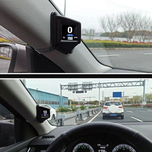 Car HUD Display – A-Pillar OBDII + GPS Speed Monitor